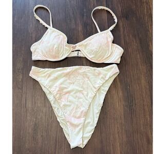 Dippin Daisys Women's Je T'aime Fleur Bikini Set High Waisted Adjustable Size L